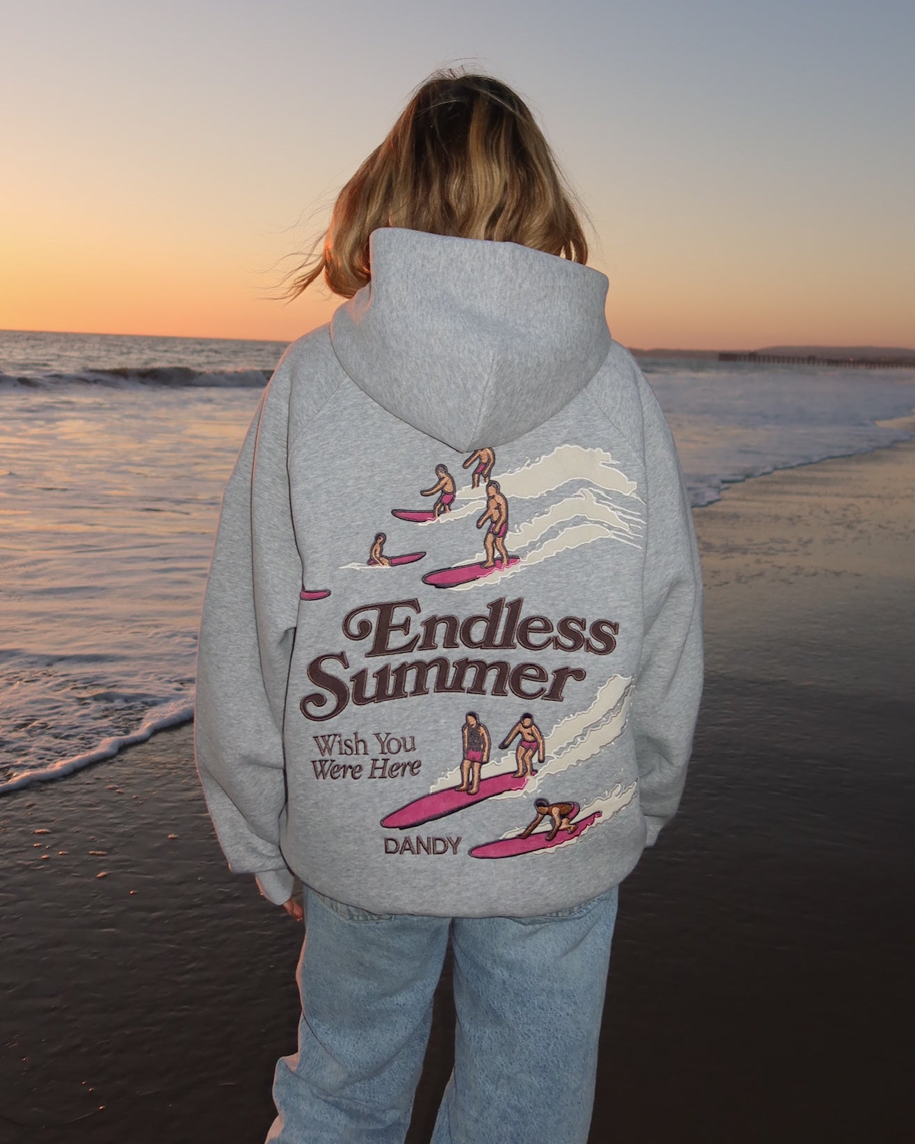 Endless Summer Oversized Lux Hoodie in Dark Heather