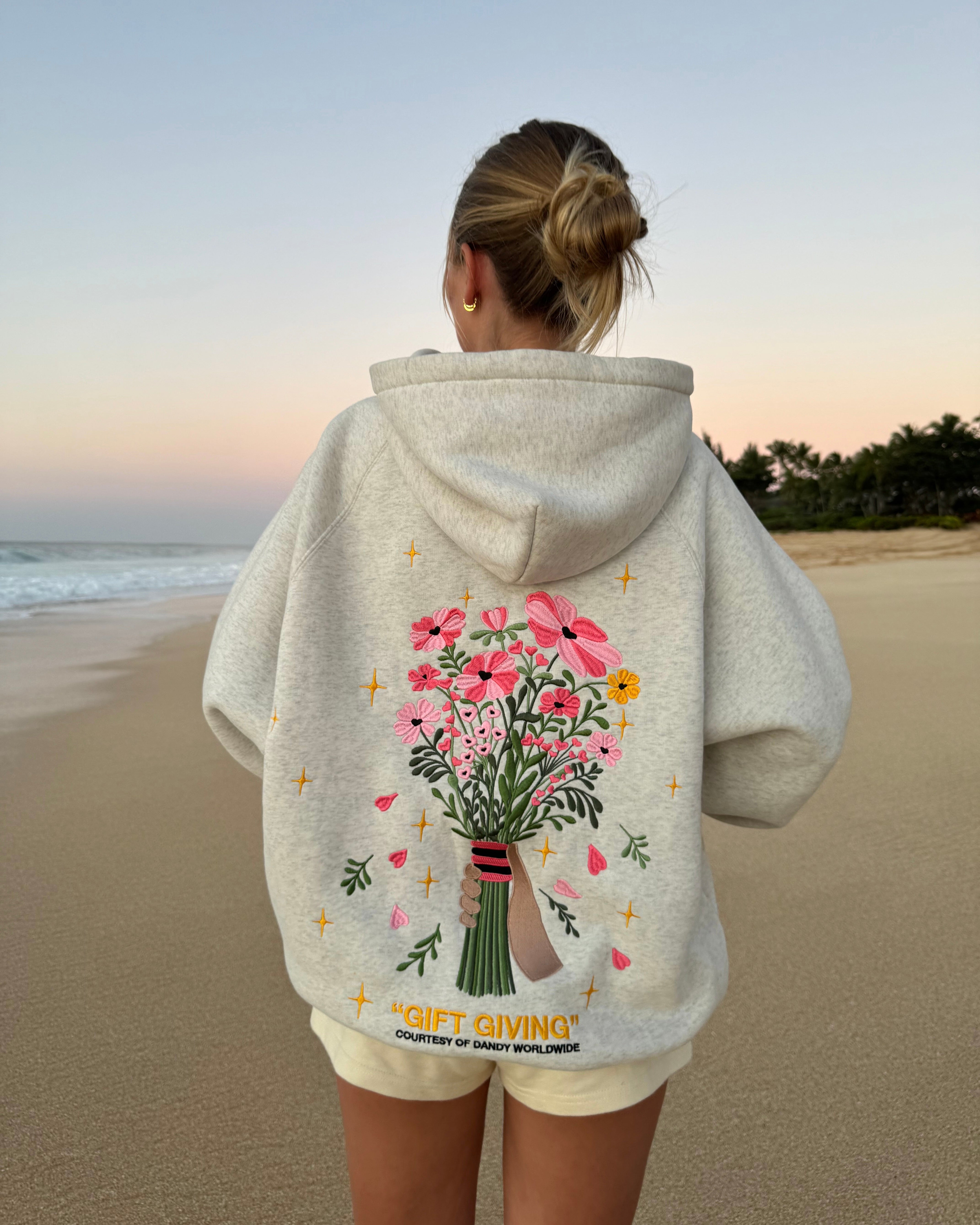 Gift Giving Oversized Lux Hoodie in Heather Gray