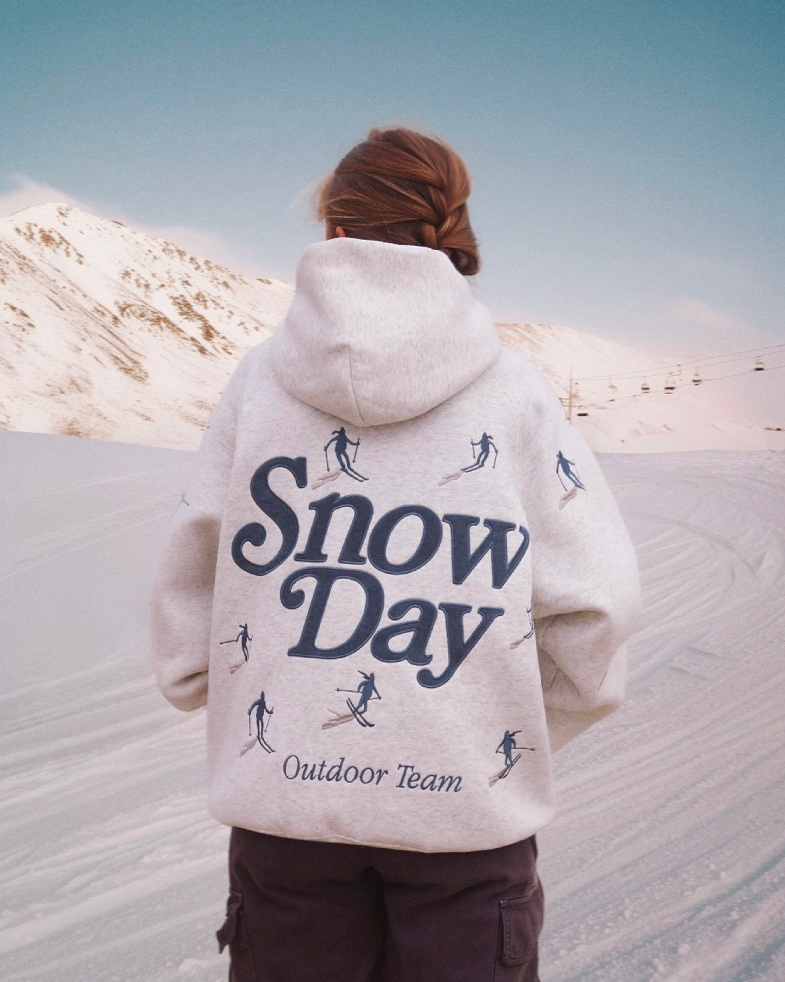 Snow Day Oversized Lux Hoodie in Heather Gray